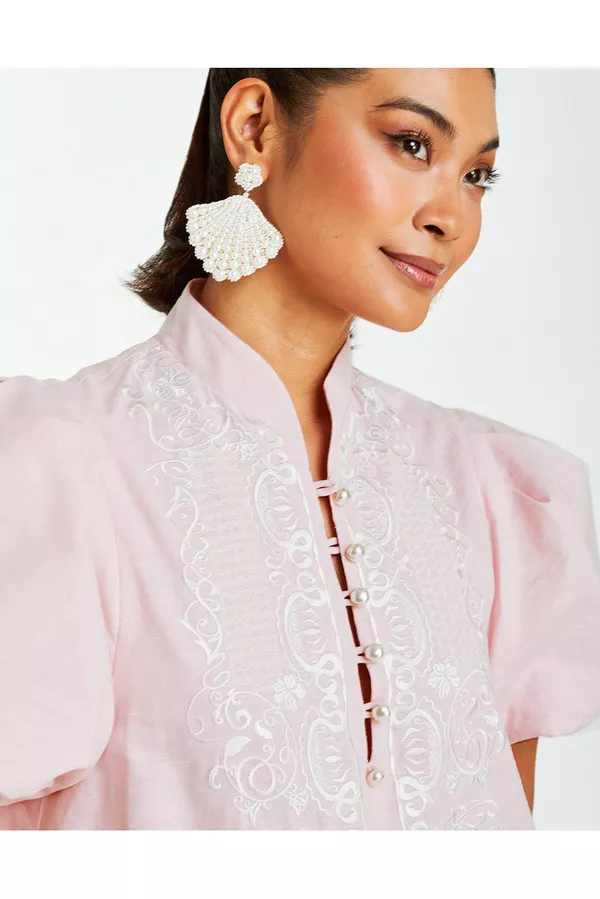 Elliana Barong Mini Dress by Mestiza New York at THE MILE