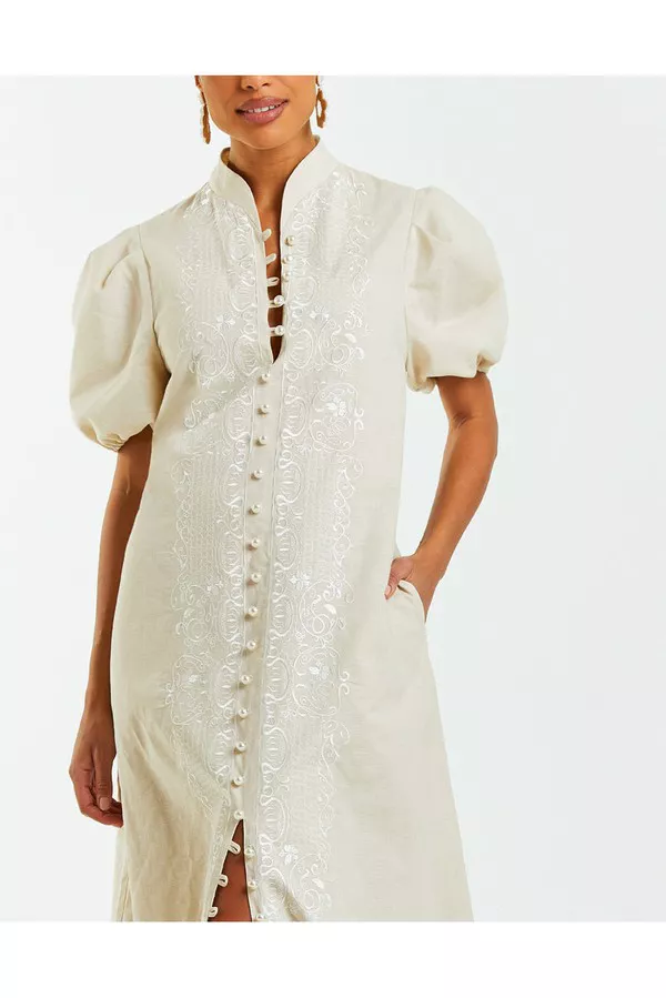 Elliana Barong Midi Dress by Mestiza New York at THE MILE
