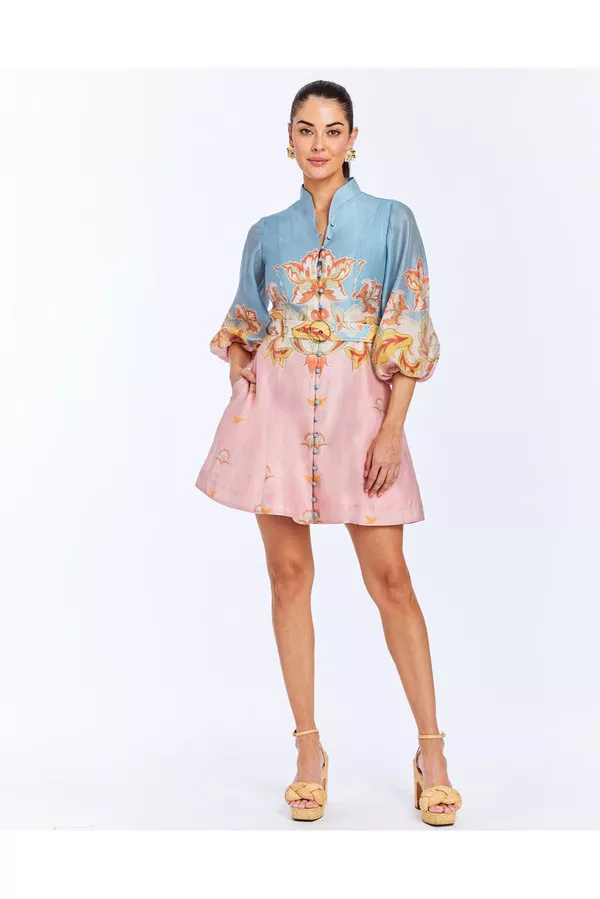 valencia mini dress pre-order pink blue Valencia Mini Dress by Mestiza New York at THE MILE