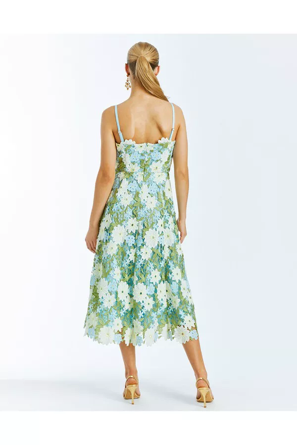 mestiza green dress Georgiana Gown 2 / Ivory/Green Botanica main image 0