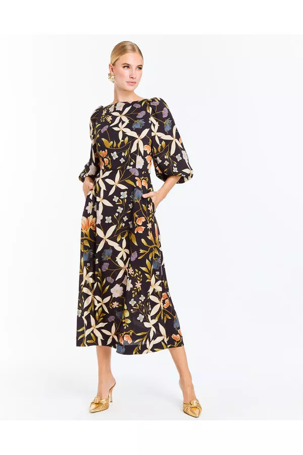 melody midi dress Melody Pleated Bow Detail Midi Dress