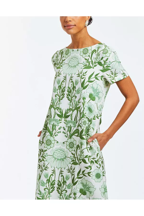 slim fit dress slacks Mestiza Etta Scallop Mini Dress - Green
