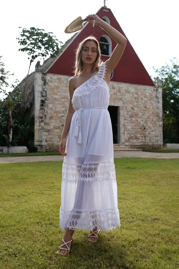 Miguelina | Rezina Gauze Dress | L | White