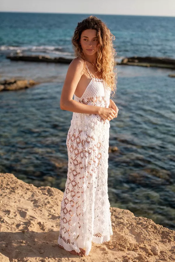 Nelinha Handmade Fil Lace Maxi Dress