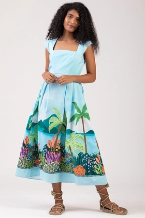 knee length dresses for ladies Celina Moon Carlotta Midi Dress  Perri Berri Boutique