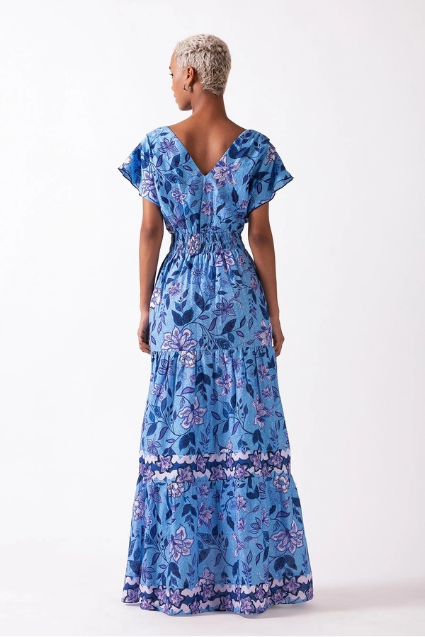 chinese dress ladies Blue Moon Two Layer Maxi Dress