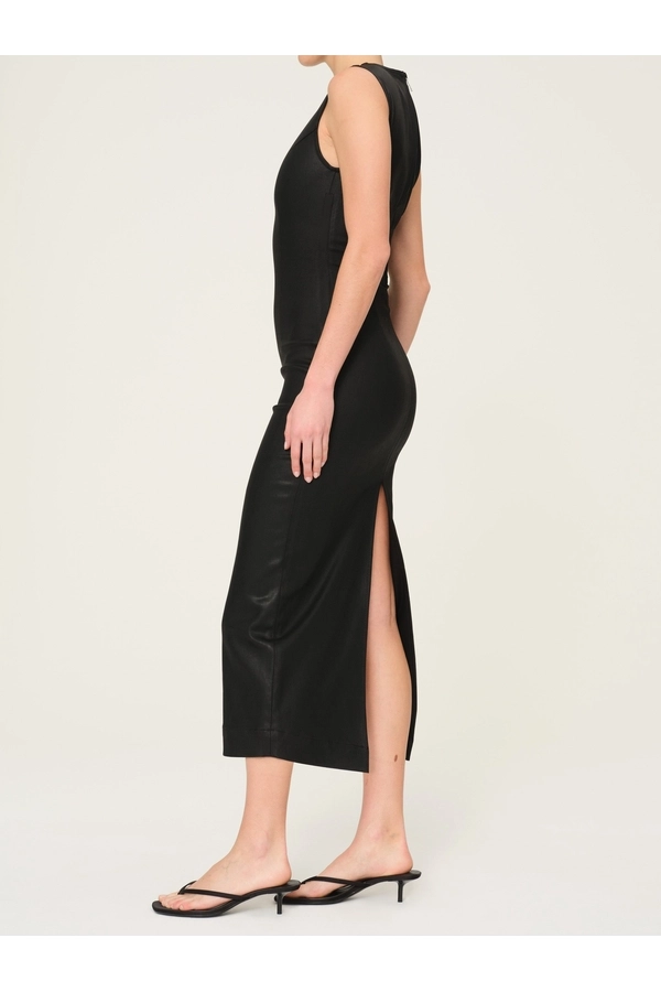 Esme Denim Dress Midi | Black Coated by DL1961 at THE MILE