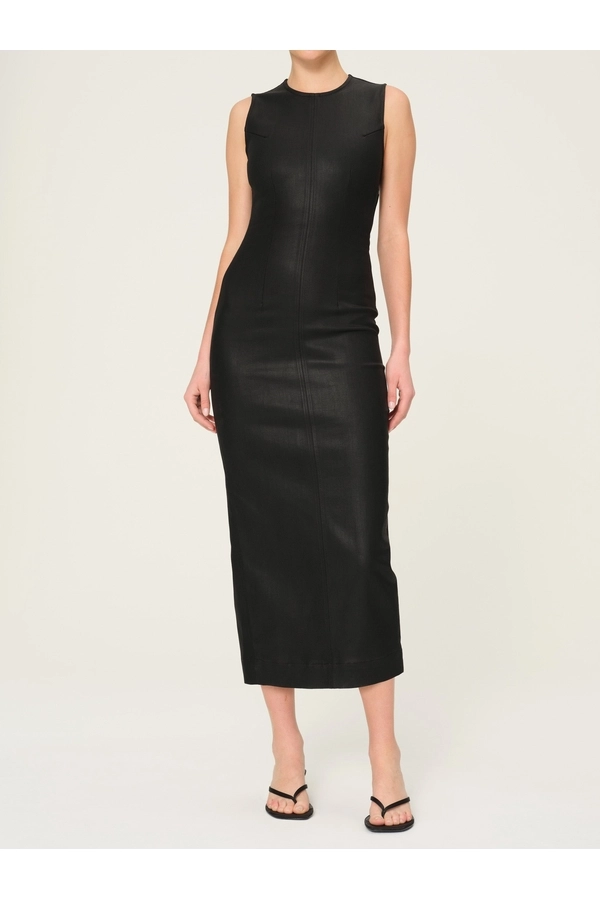 Esme Denim Dress Midi | Black Coated by DL1961 at THE MILE