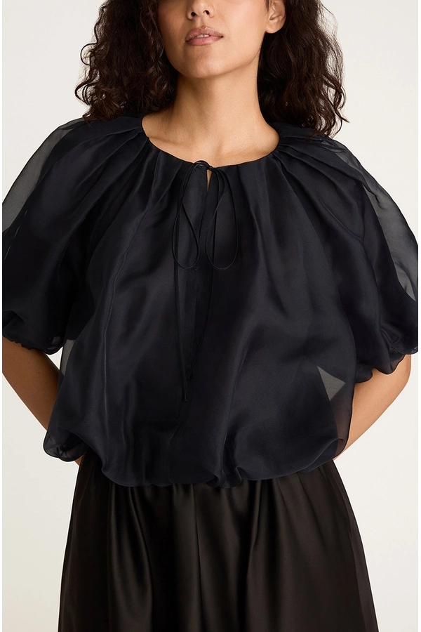 Silk Chiffon Bubble Top by REBECCA TAYLOR at THE MILE