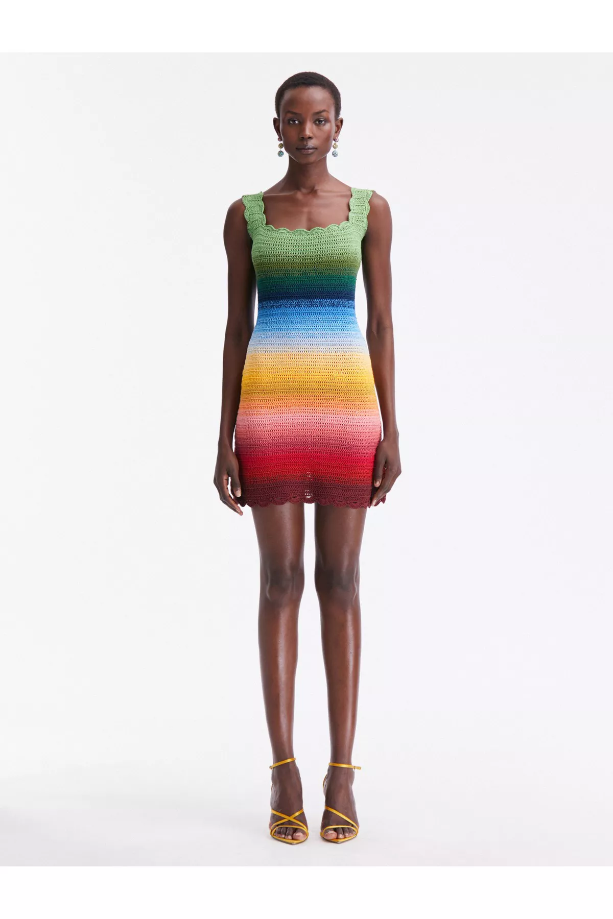 Rainbow Ombr Crochet Dress by Oscar de la Renta at THE MILE