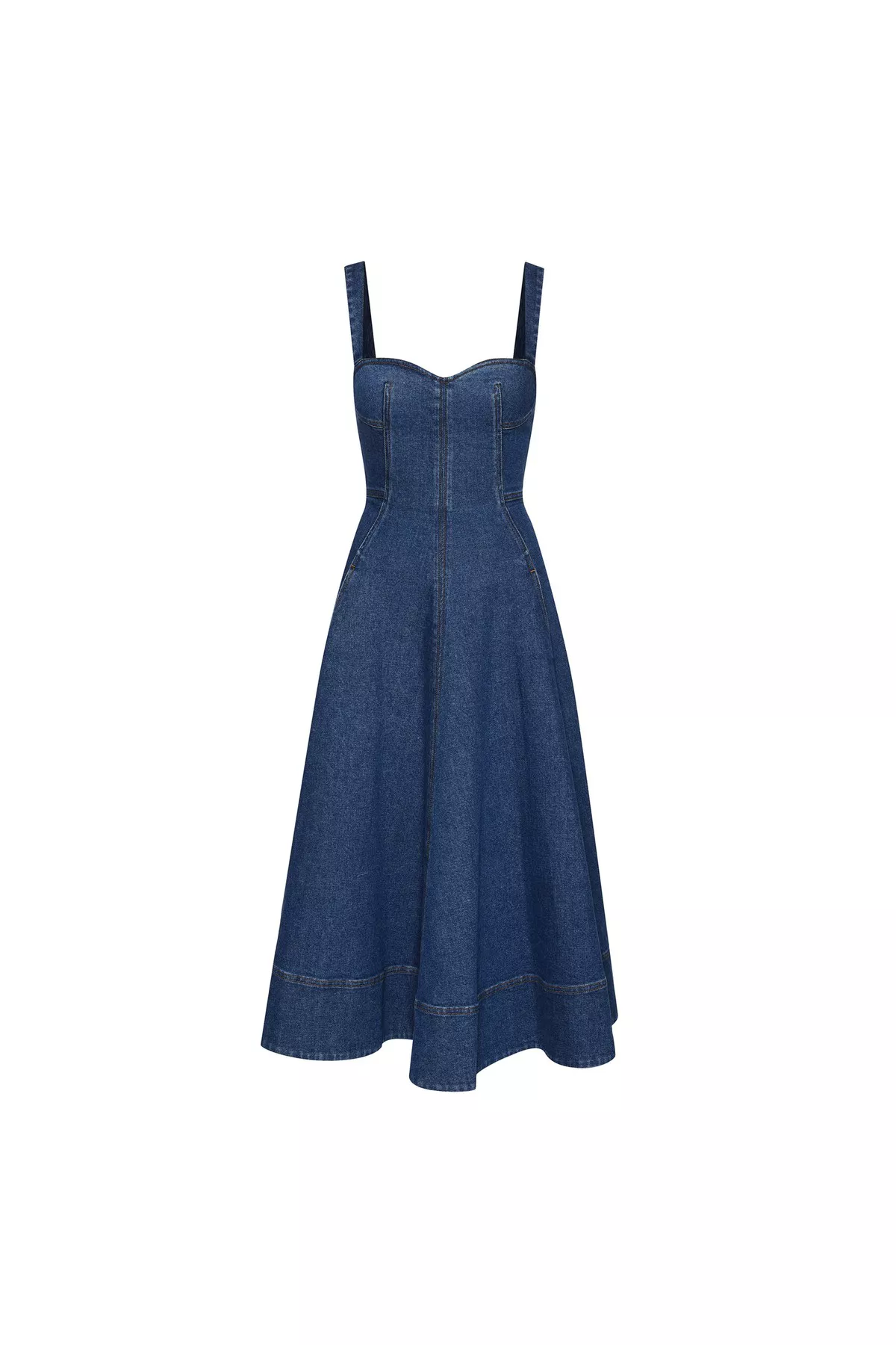 oscar de la renta denim dress Bow Shoulder Denim Mini Dress