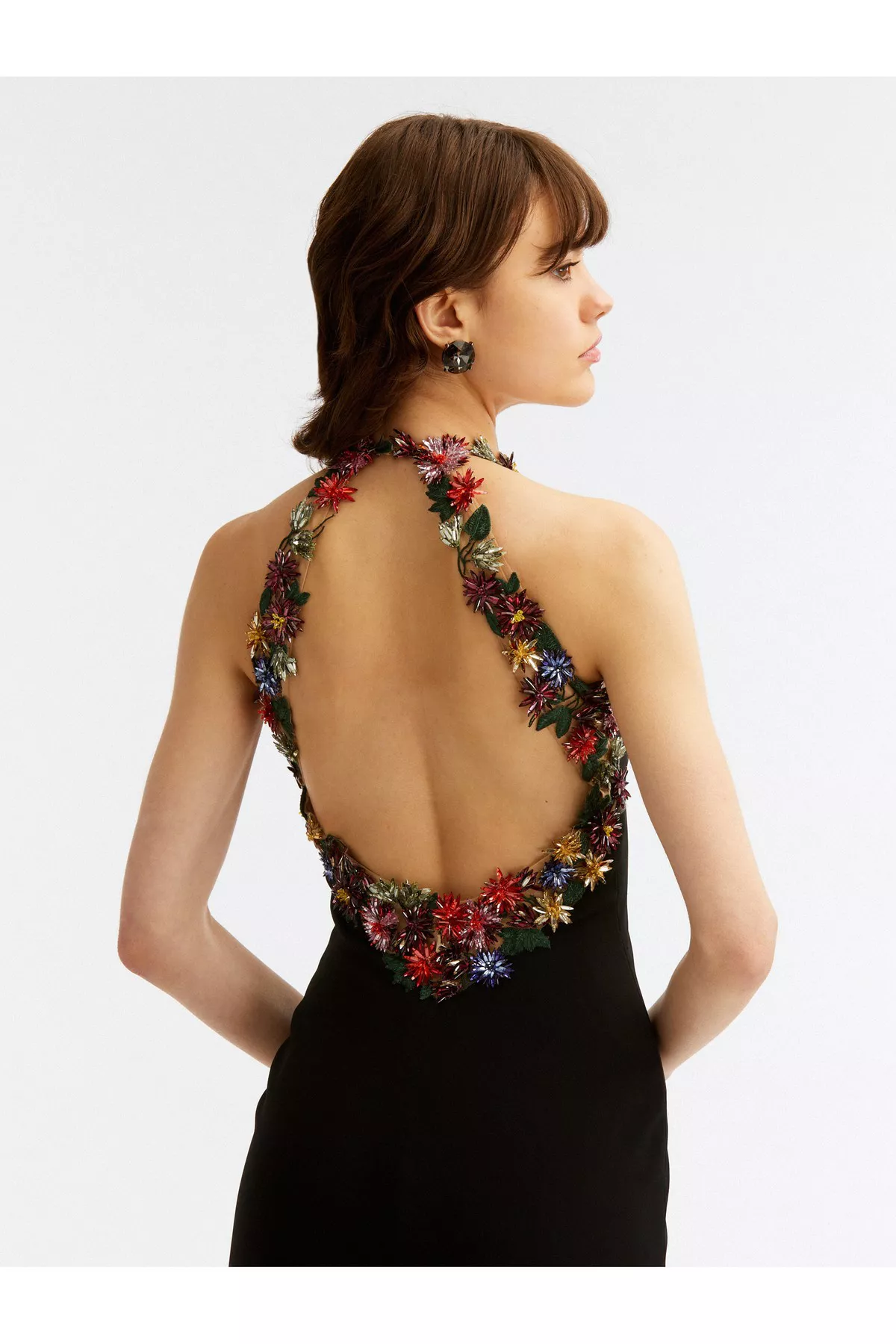 sachin and babi light blue dress Oscar de la Renta Crystal Rose Embroidered Minidress main image 0