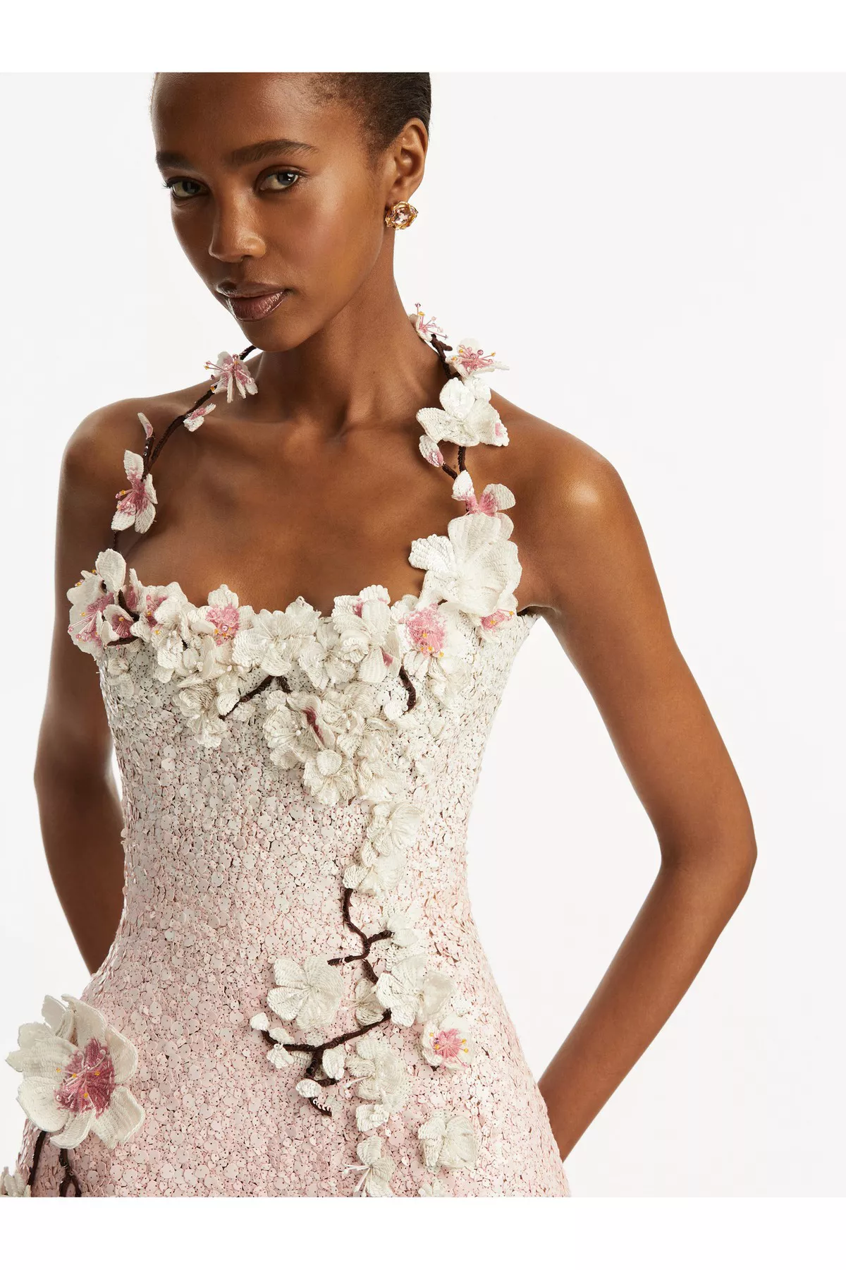 cherry blossom sequin dress Cherry Blossom Sequin Cocktail Dress by Oscar de la Renta at THE MILE