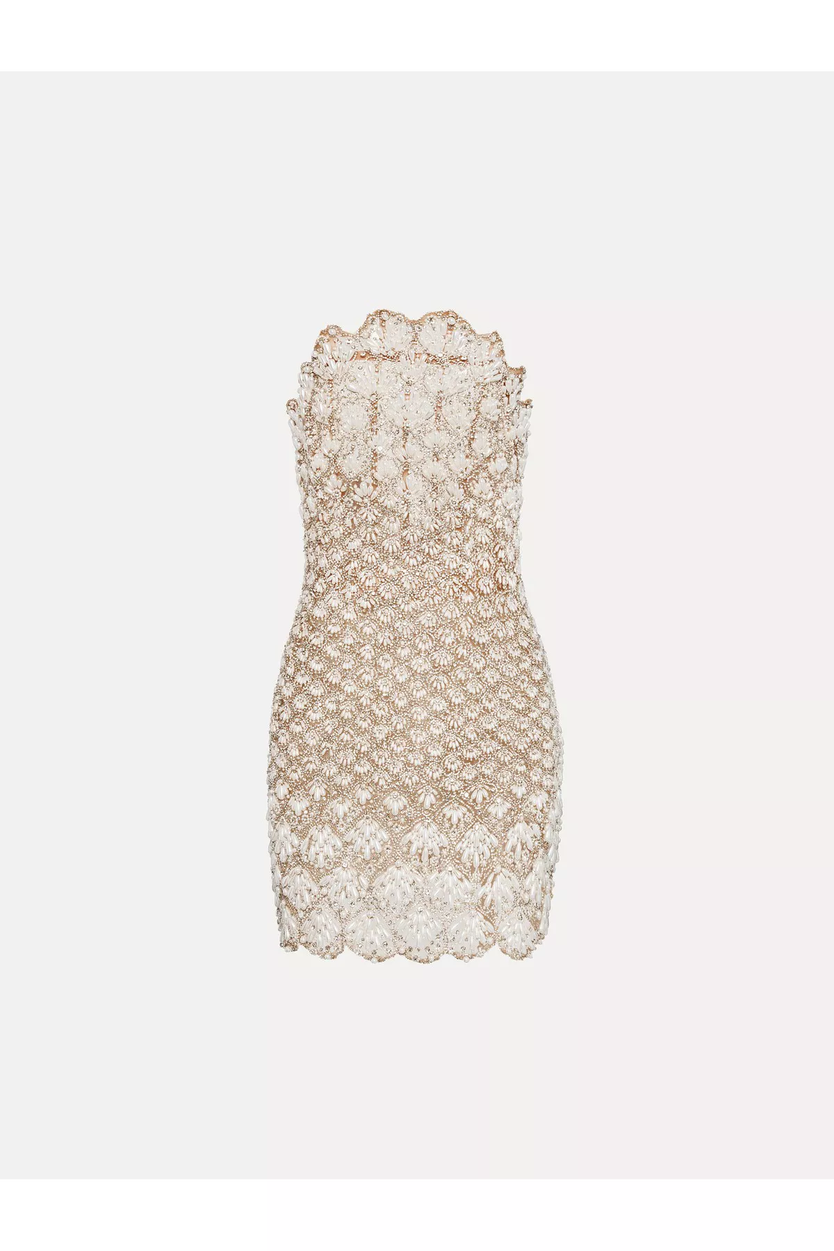 Pearl Embroidered Scallop Dress by Oscar de la Renta at THE MILE