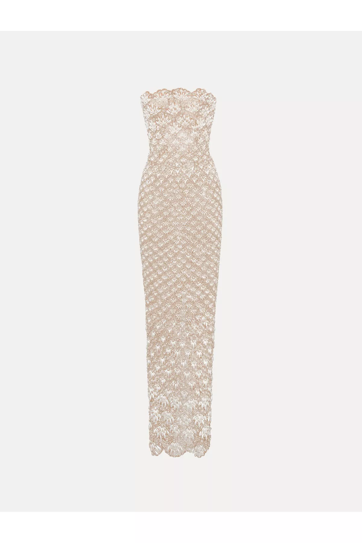 Pearl Embroidered Scallop Gown by Oscar de la Renta at THE MILE