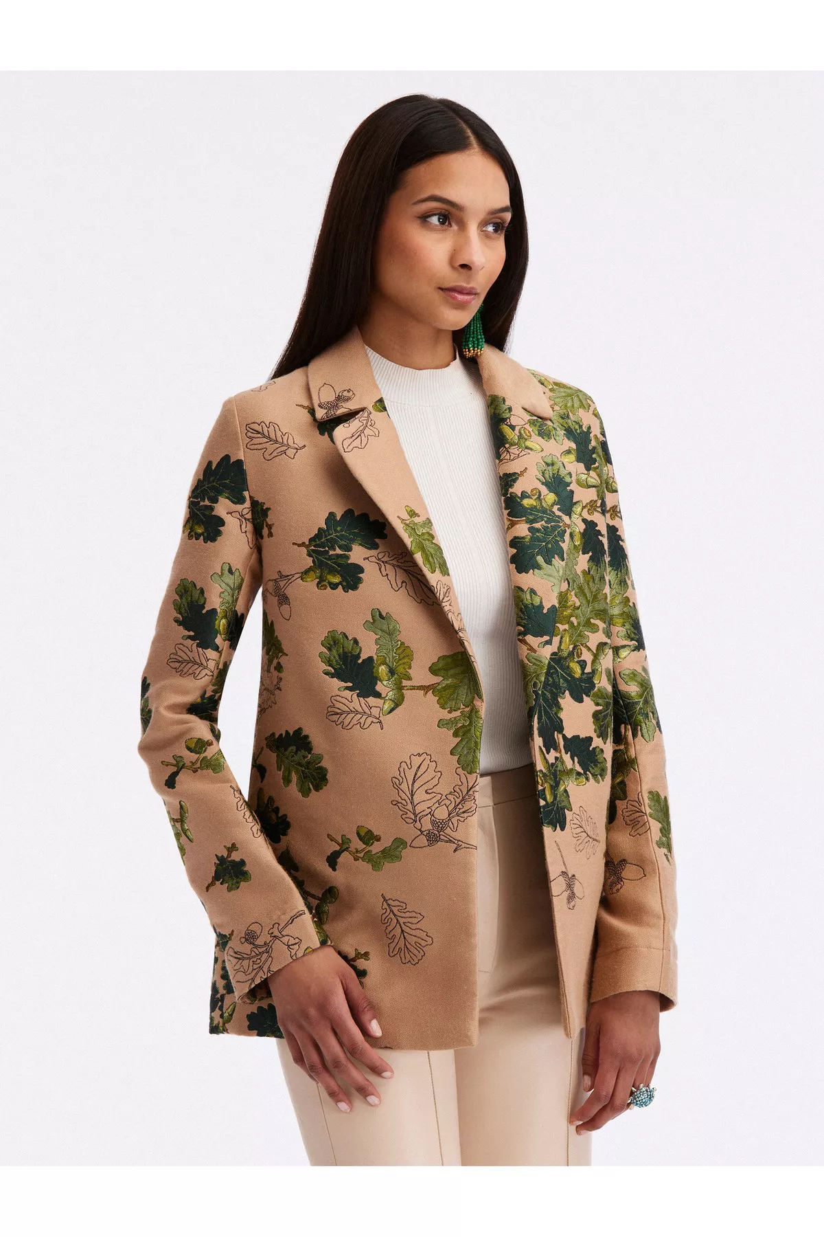 Acorn Jacquard Coat by Oscar de la Renta at THE MILE