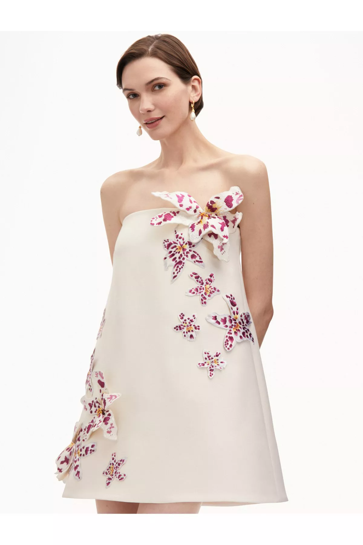 Watercolor Orchid Cocktail Dress by Oscar de la Renta at THE MILE