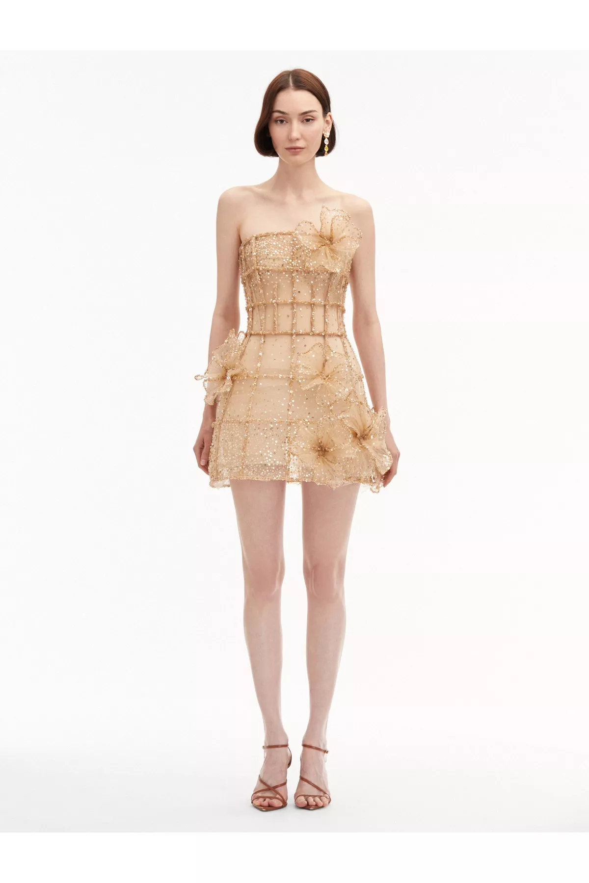 crystal embroidered grid cocktail dress Beaded Sleeveless Mermaid Dress by Ladivine CD990 – ABC Fashion