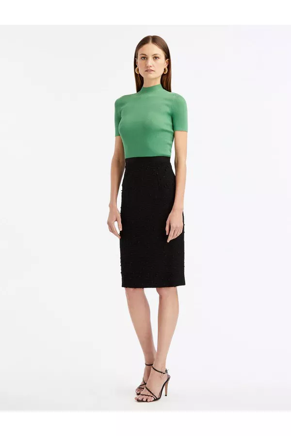Ribbon Tweed Pencil Skirt by Oscar de la Renta at THE MILE