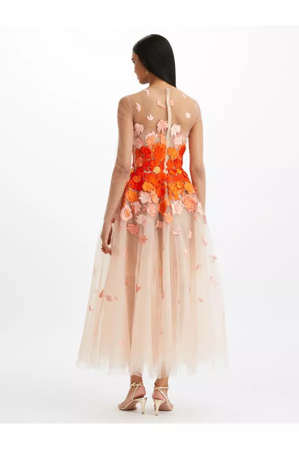 Floral Ombre Threadwork Dress by Oscar de la Renta at THE MILE