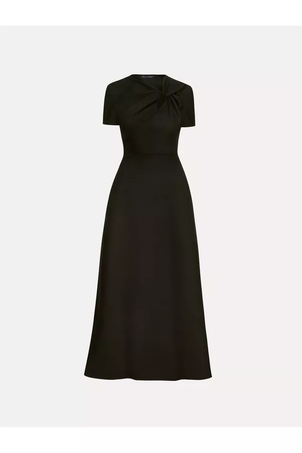 Twist-Detailed Wool Dress by Oscar de la Renta at THE MILE