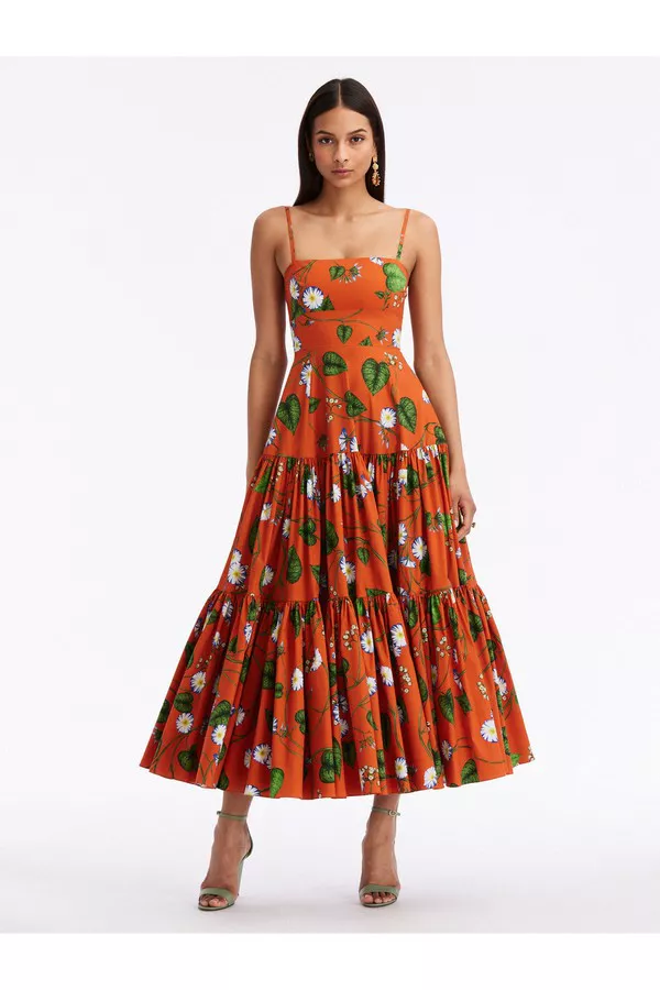 strapless open back dress Oscar de la Renta // Silk Faille Flower Applique Dress – VSP Consignment