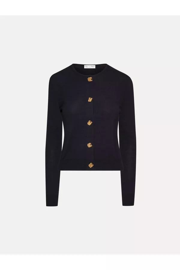 English Rose Button Cardigan by Oscar de la Renta at THE MILE