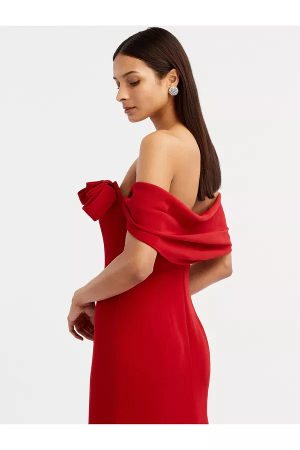 strapless open back dress 2023 new red wedding shoes Chinese style pregnant women toast high hee –  Dragon Goods main image 1
