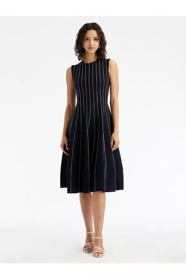 crystal pleated midi dress Tha pink crystal full-pleat midi dress