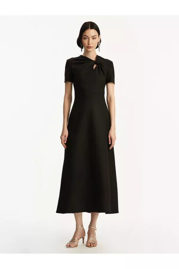 Twist-Detailed Wool Dress by Oscar de la Renta at THE MILE