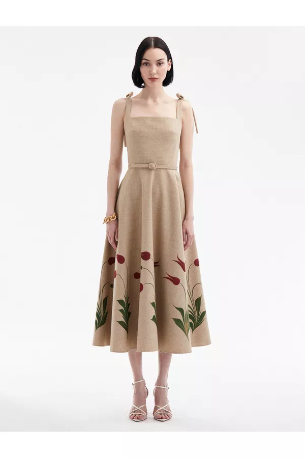 sandro beige dress Sandro Beige Dress S-M / Bej main image 1