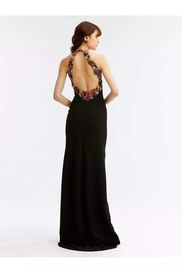 Floral Crystal Embellished Halter Gown by Oscar de la Renta at THE...