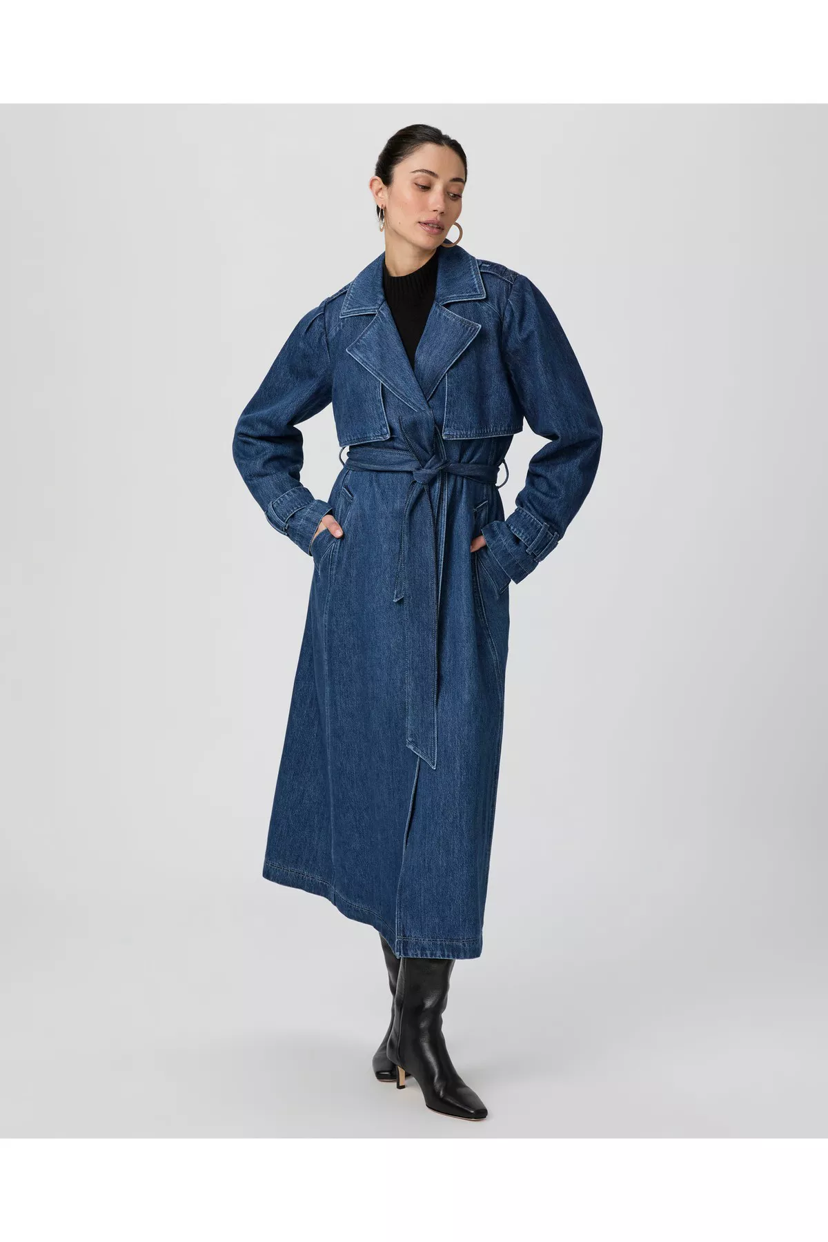 eimy istoire ✩ denim pleats trench coat