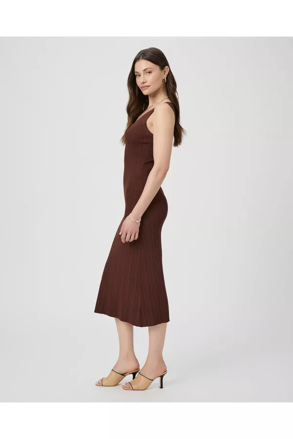 paige brown dress Paige Midi Dress Dew / XXS