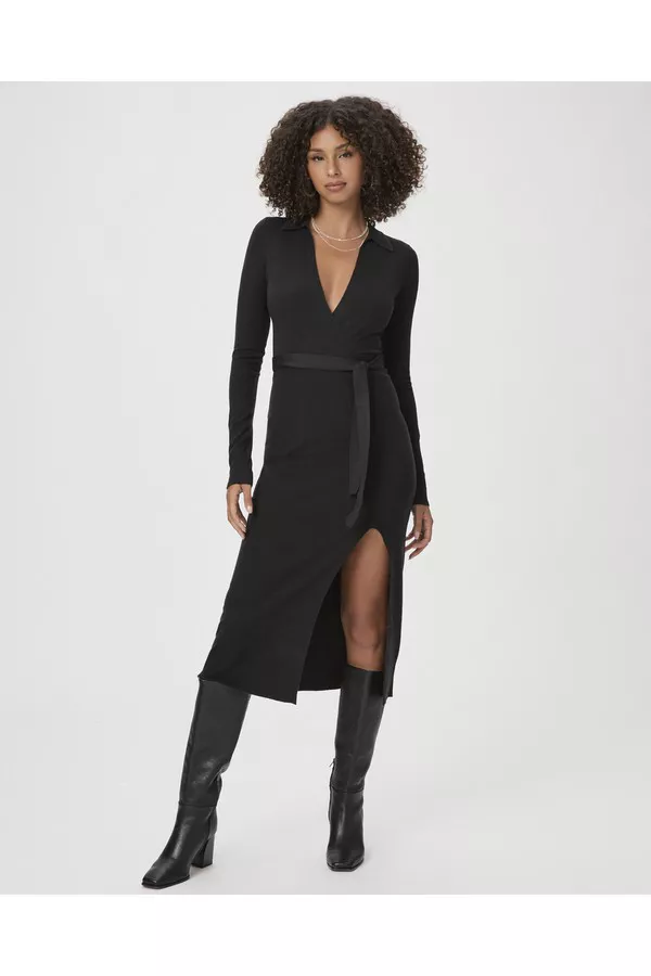 Carmen Sweater Dress - Black by PAIGE at THE MILE