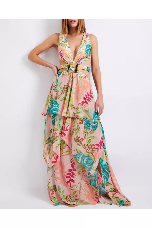 patbo cut out beach dress Patbo Wave Cut Out Maxi Dress main image 0