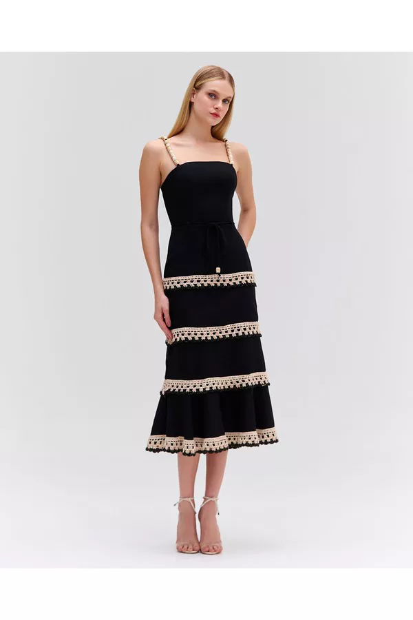 knee length dresses for ladies NATURAL CROCHET DRESS  PatBO