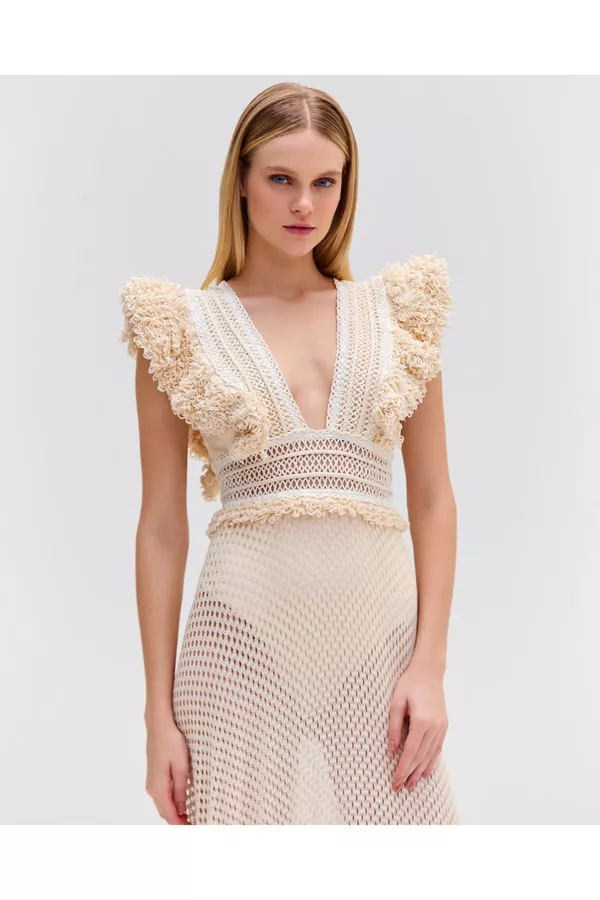 Hand-Woven Netted Beach Dress by PatBO at THE MILE