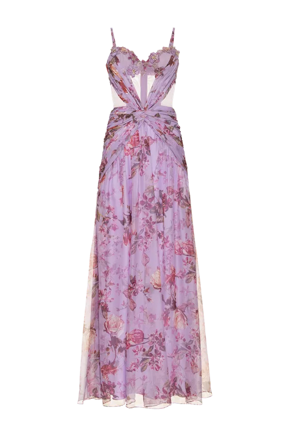 Floral Haze Bustier Maxi Dress by PatBO at THE MILE