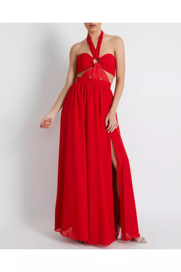 floral high neck maxi dress Maison Tara Maxi Dress