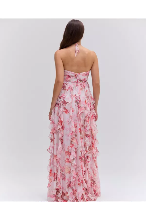 slim fit dress slacks PatBo Lurex Draped Maxi Dress