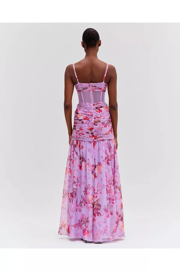 SALE★Bustier Petales Pompoms F38【追跡・関税込み】 Floral Haze Bustier Maxi Dress by PatBO at THE MILE