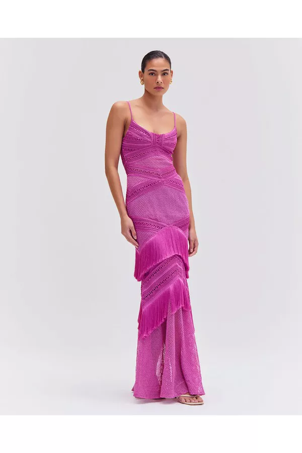 dress blue satin High Slit Pleated Stretch Satin Gown – DUNTERY