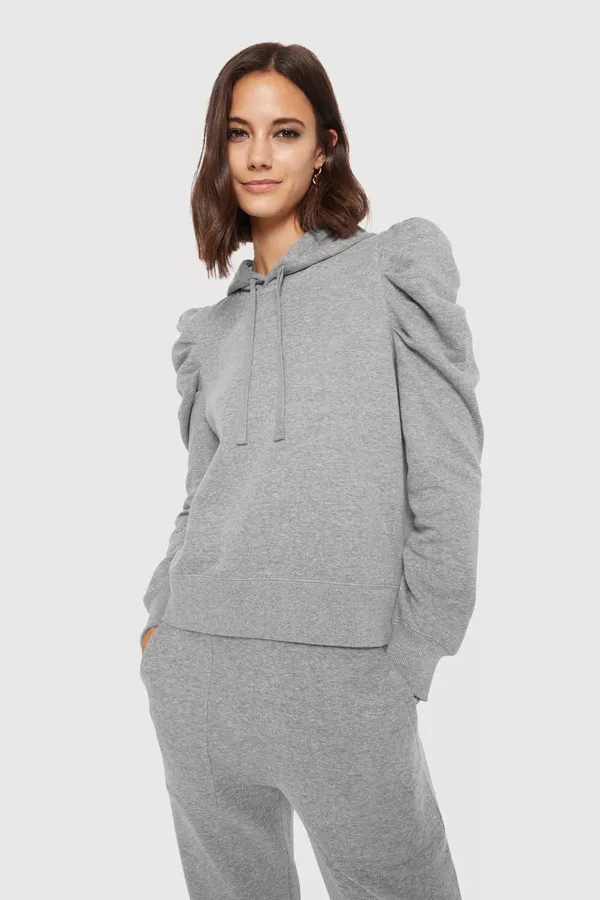 rebecca minkoff janine puff sleeve hoodie