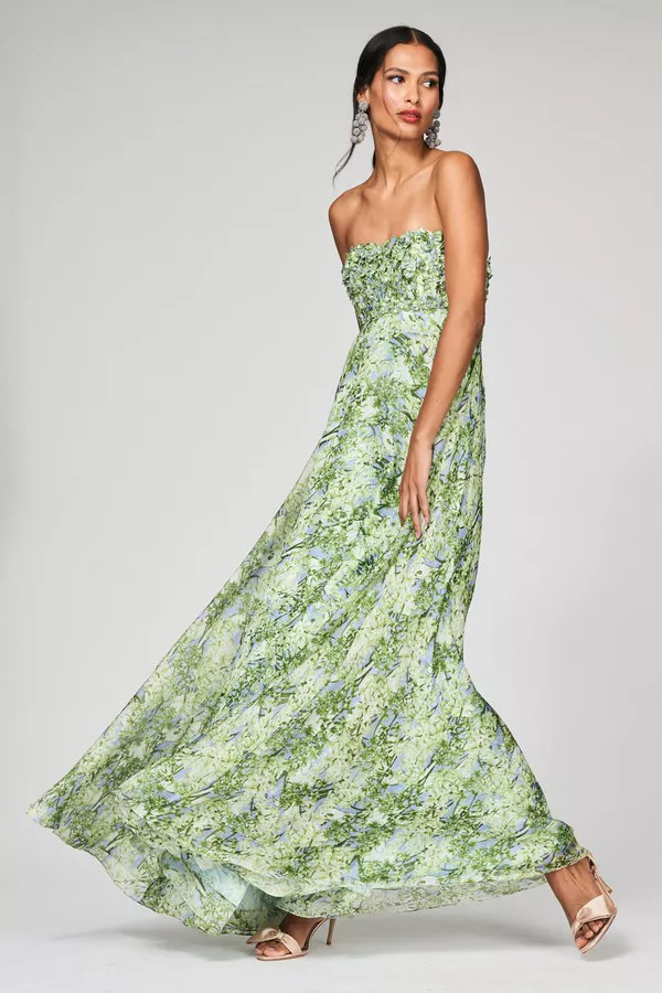 Ames Gown - Peridot Bouquet by Sachin & Babi at THE MILE Ames Gown - Peridot Bouquet by Sachin & Babi at THE MILE