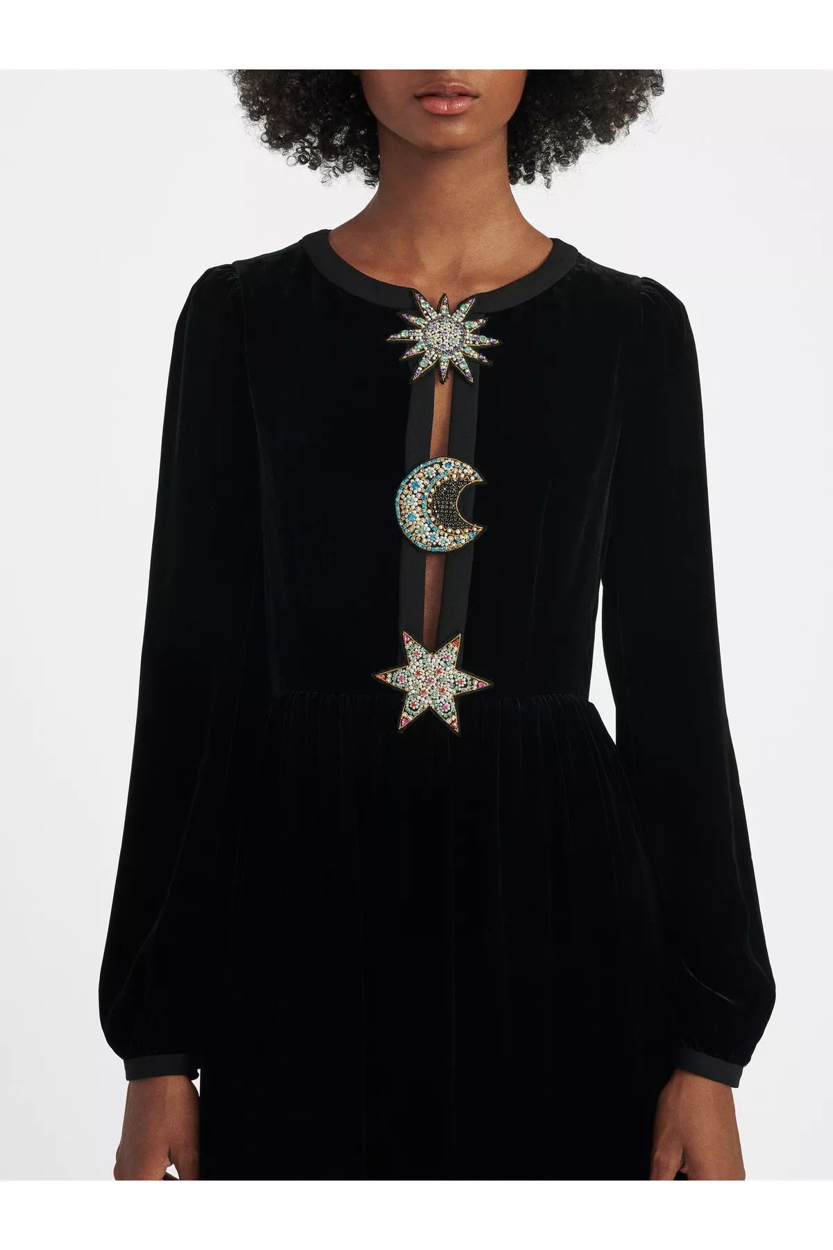cobalt blue off the shoulder dress Celestial Navy Off-Shoulder Star Mesh Dress