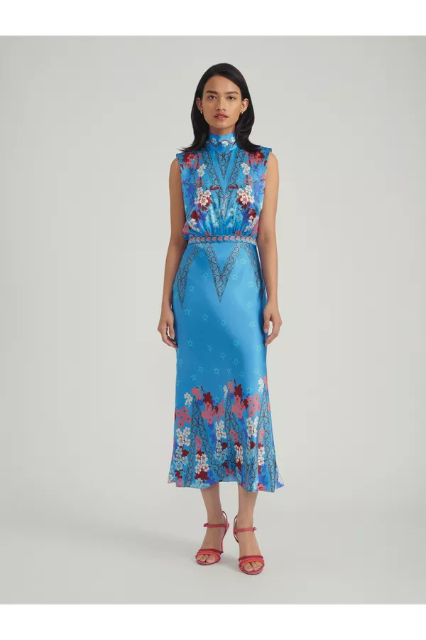 saloni sakura falls fleur midi dress Faithfull | Women's Esson Midi Dress Sakura Floral - Final Sale main image 1