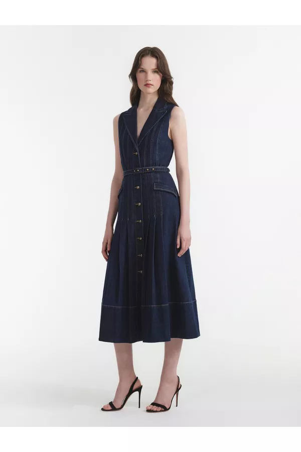 knee length dresses for ladies LIV DRESS | Navy