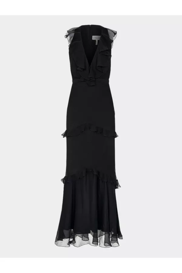 Rita Dress In Black by Saloni at THE MILE