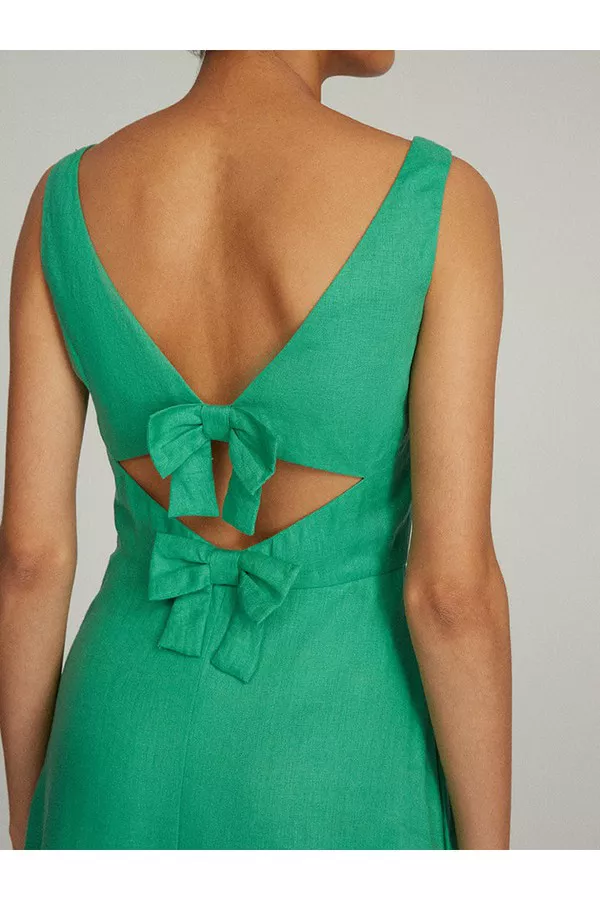 saloni green bow dress Anthropologie Floral Printed Maxi Dress main image 0